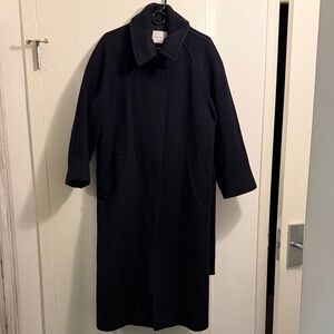 LFM Lexx Finger Marché Navy Wool Maxi Coat – Rare Korean Label – Small